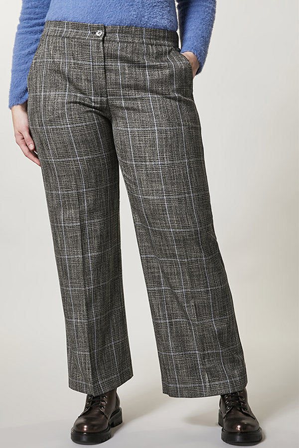 RENDE WIDE FIT CHECKERED TROUSERS