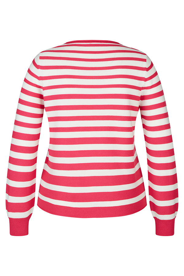 MAGENTA STRIPED SWEATER