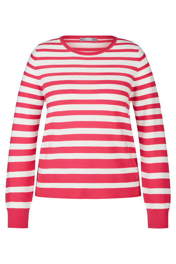 MAGENTA STRIPED SWEATER