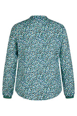 NAVY GREEN PRINT BLOUSE