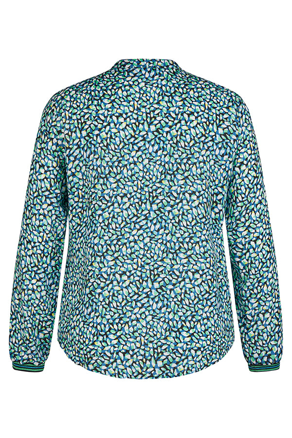 NAVY GREEN PRINT BLOUSE