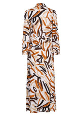 FLOWING MIDI PRINTED VISCOSE DRESS