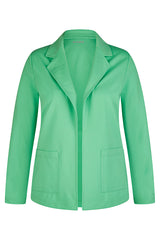 GREEN OPEN FRONT LAPEL CARDIGAN