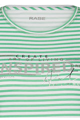 "ART OF LIVING" GREEN STRIPED T-SHIRT