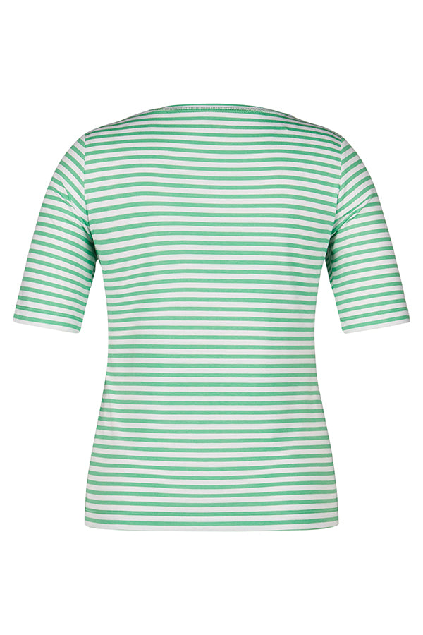 "ART OF LIVING" GREEN STRIPED T-SHIRT