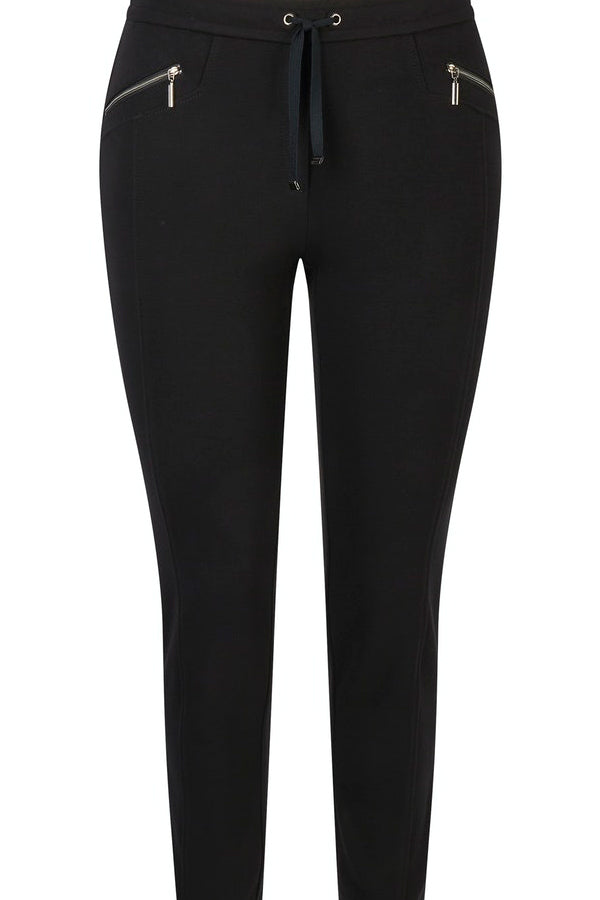 ZIPPED POCKETS DRAWSTRING TROUSERS