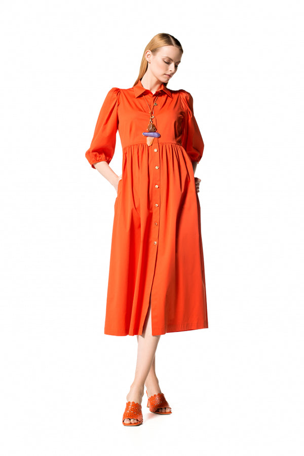 TANGERINE MIDI DRESS