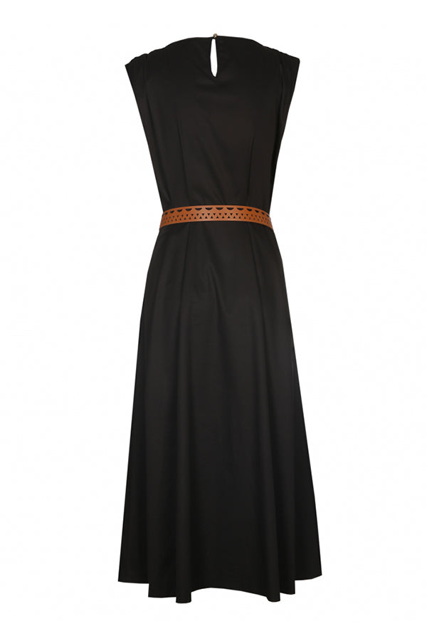 BELTED COMFORTABLE FLOWING DRESS