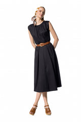 BELTED COMFORTABLE FLOWING DRESS