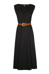 BELTED COMFORTABLE FLOWING DRESS