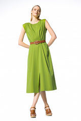 BELTED COMFORTABLE FLOWING DRESS