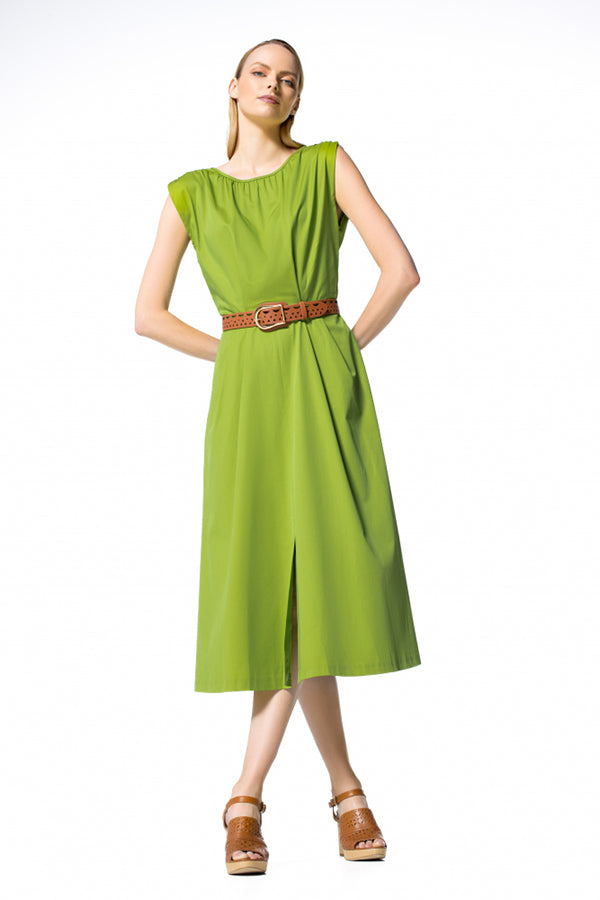 BELTED COMFORTABLE FLOWING DRESS