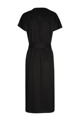 BLACK STRAIGHT STRETCH COTTON DRESS