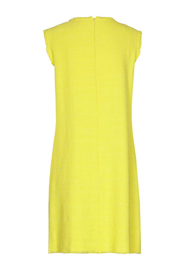 YELLOW BOUCLETTE SLEEVELESS DRESS