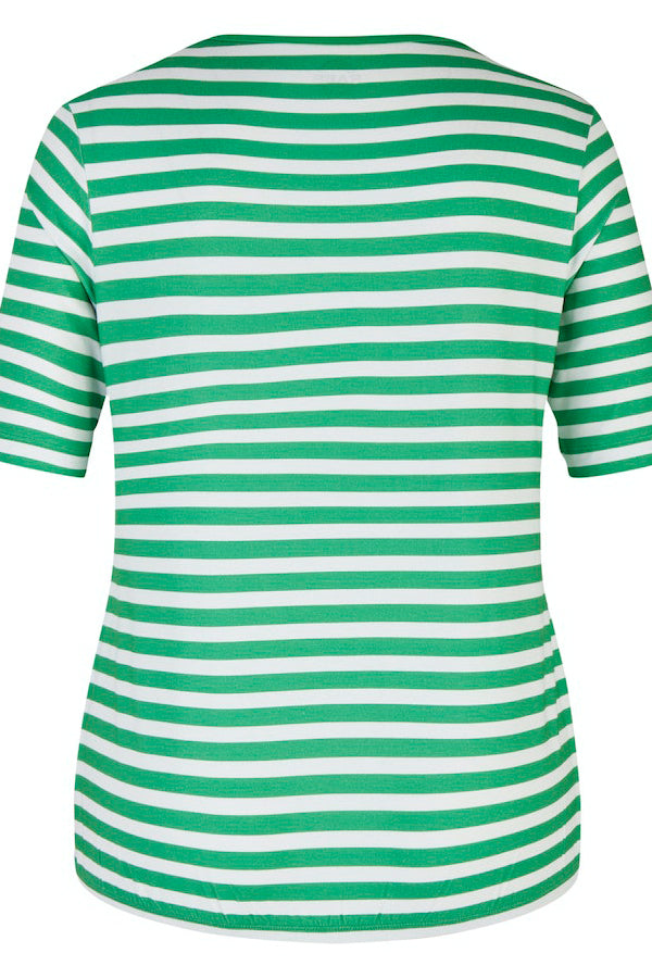 GREEN STRIPED T-SHIRT