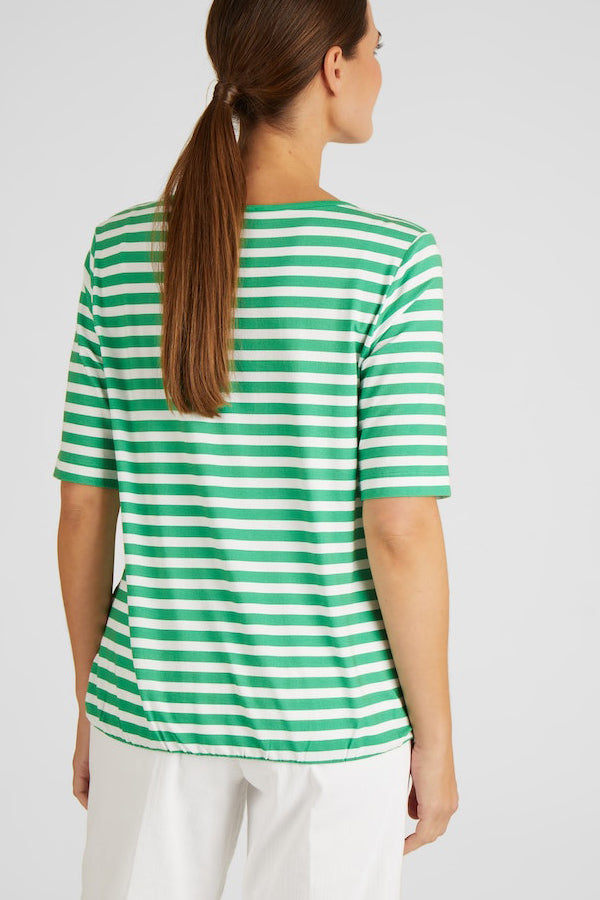 GREEN STRIPED T-SHIRT