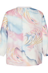 BLUE PINK WATERCOLOR BLOUSE