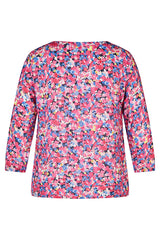 MAGENTA SMALL FLORAL PRINT BLOUSE