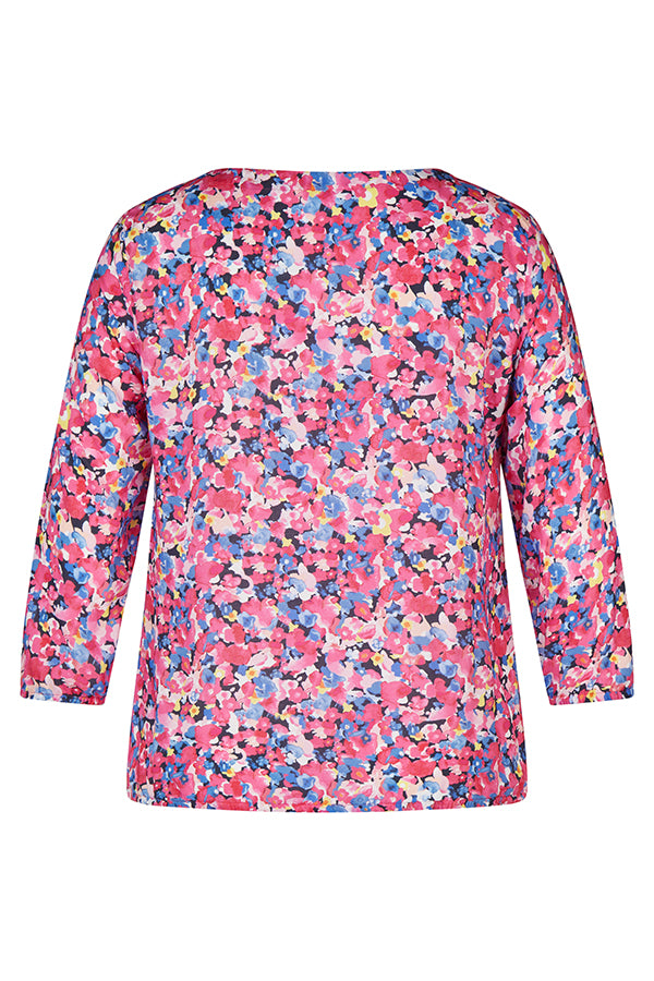 MAGENTA SMALL FLORAL PRINT BLOUSE