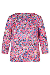 MAGENTA SMALL FLORAL PRINT BLOUSE