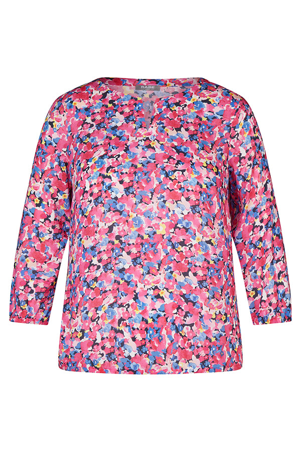 MAGENTA SMALL FLORAL PRINT BLOUSE