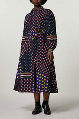 DARIA GEOMETRIC PRINT CADY SHIRT DRESS