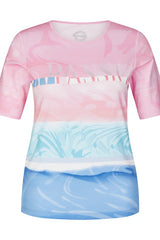 BLUE PINK GRADIENT STRIPE T-SHIRT