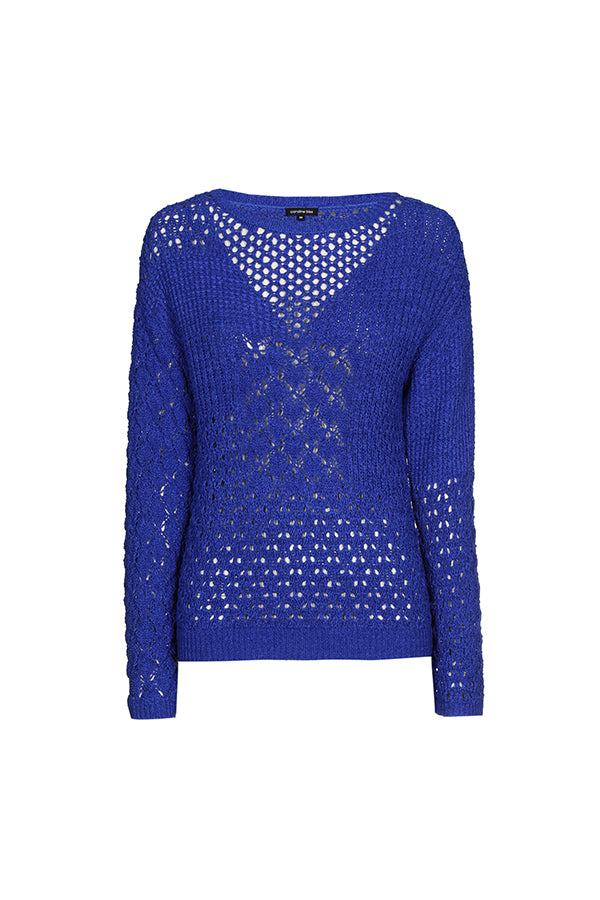 LOOSE-KNIT OPENWORK PULLOVER