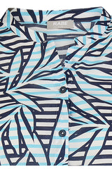 AQUABLUE STRIPED LEAF PRINT BLOUSE