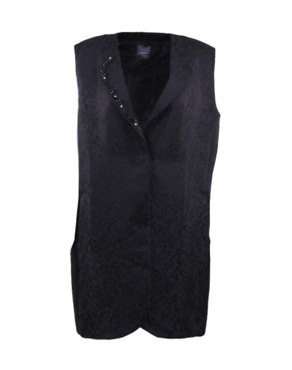 BLACK PRINTED GILET