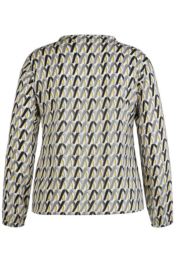 YELLOW GEOMETRIC PRINT BLOUSE