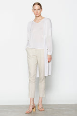 LUREX DROPPED ARMHOLES CRUDE LONG CARDIGAN
