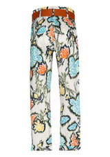 COTTON PRINTED HIGH WAIST TROUSERS