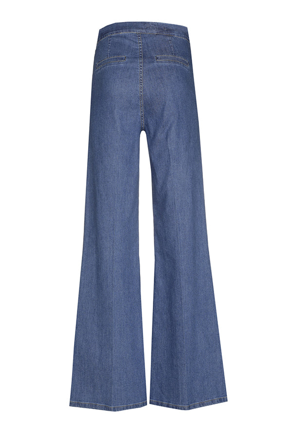 FANCY BUTTONS WIDE LEG LOOSE JEANS