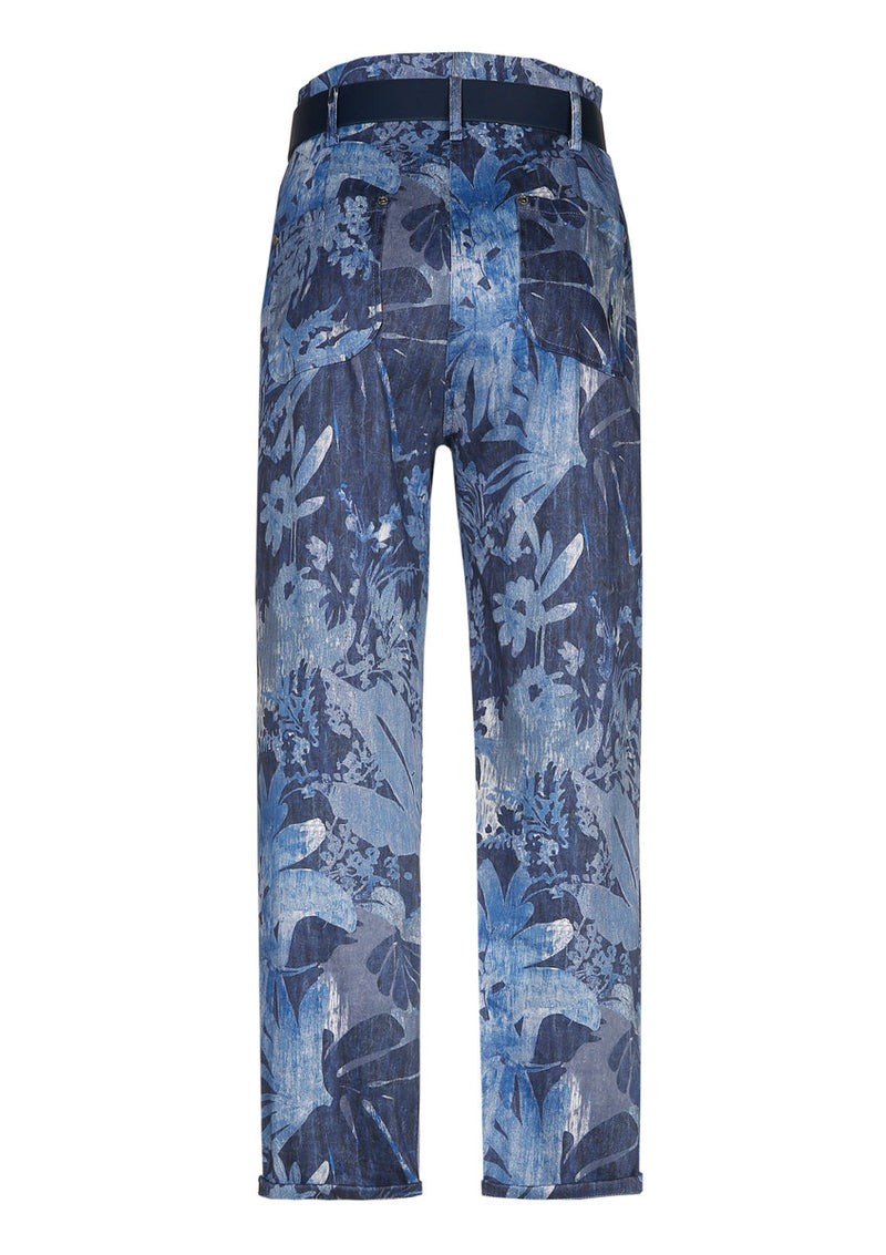 PAPERBAG PRINTED COTTON TROUSERS