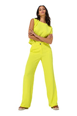 YELLOW STRAIGHT CITY TROUSERS