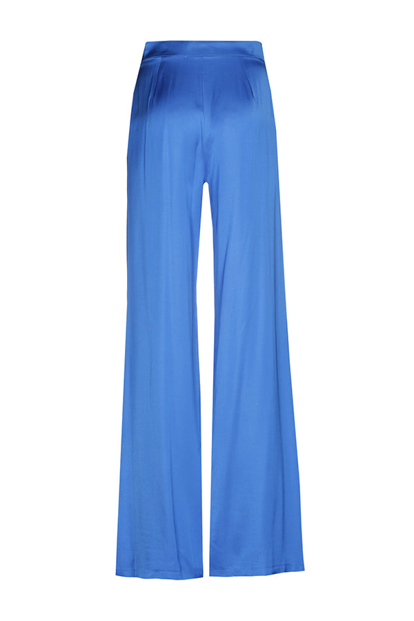 ELECTRIC BLUE STRAIGHT LOOSE DRESSY TROUSERS