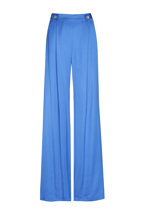 ELECTRIC BLUE STRAIGHT LOOSE DRESSY TROUSERS