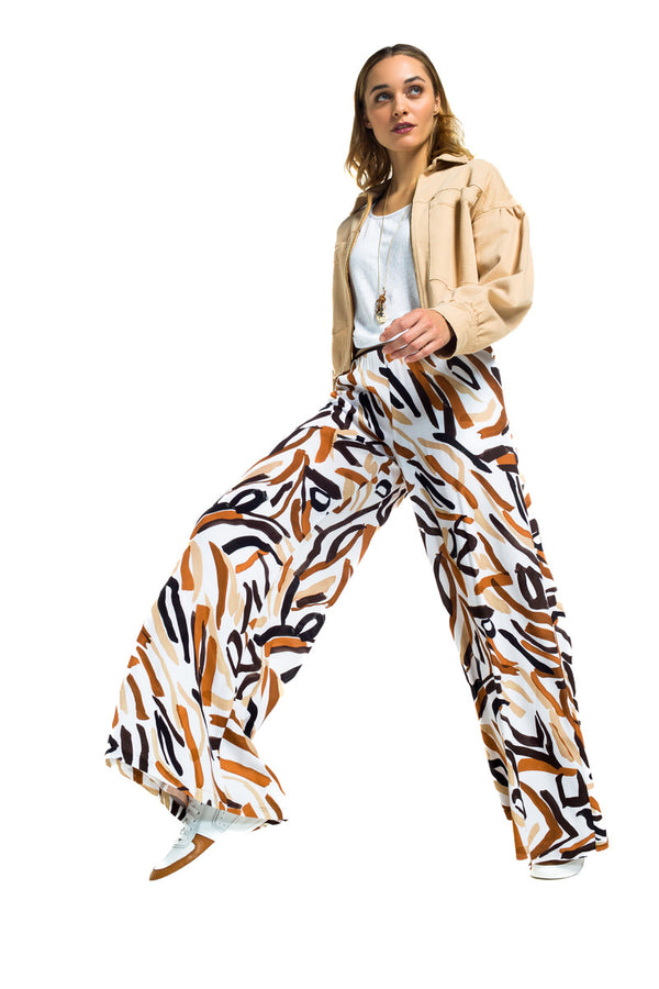 LOOSE-FITTING WIDE PRINTED VISCOSE TROUSERS