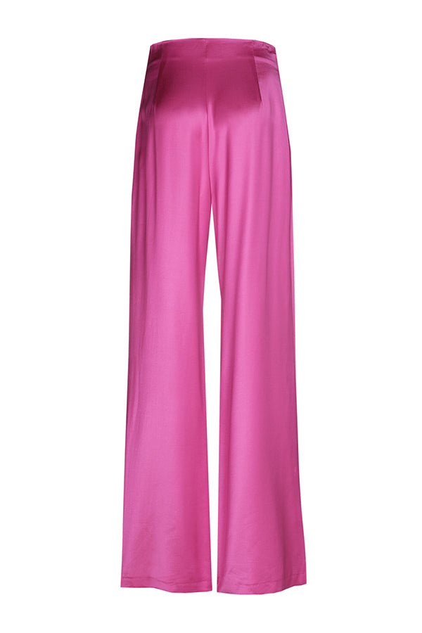 MAGENTA STRAIGHT LOOSE DRESSY TROUSERS