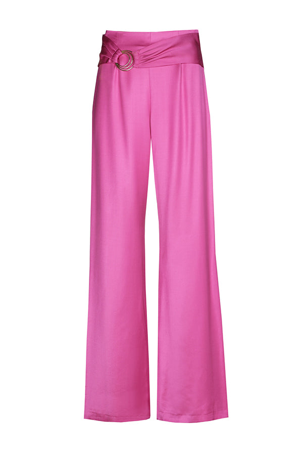 MAGENTA STRAIGHT LOOSE DRESSY TROUSERS