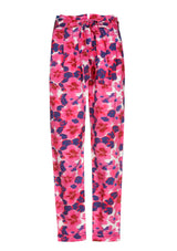 PAPERBAG PRINTED COTTON TROUSERS