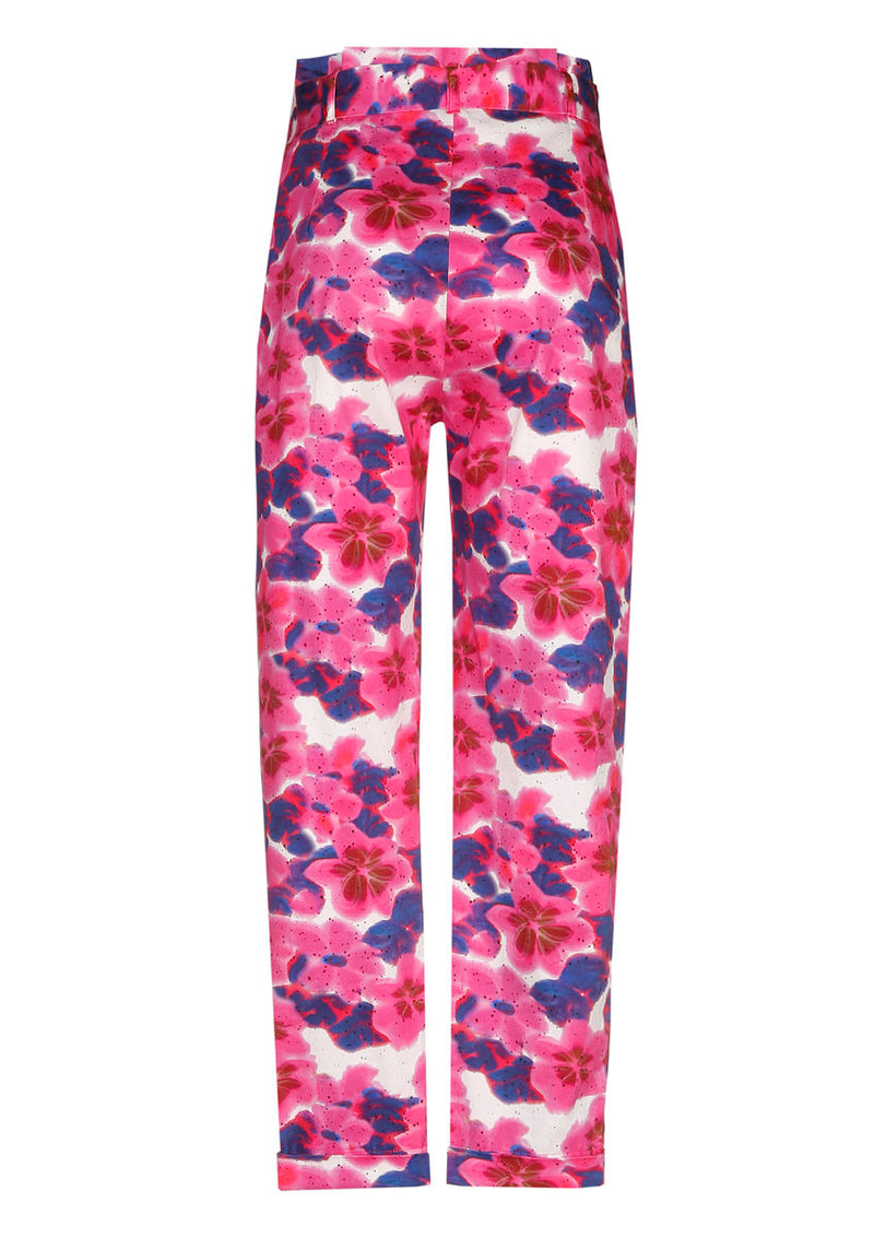 PAPERBAG PRINTED COTTON TROUSERS