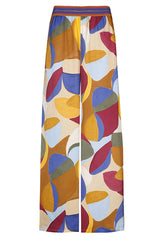 MULTICOLOR PRINT LOOSE WIDE TROUSERS