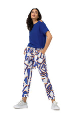 GRAPHIC PRINT BAGGY STRETCH TROUSERS