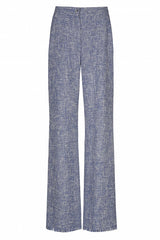 BLUE BOUCLETTE STRAIGHT TROUSERS