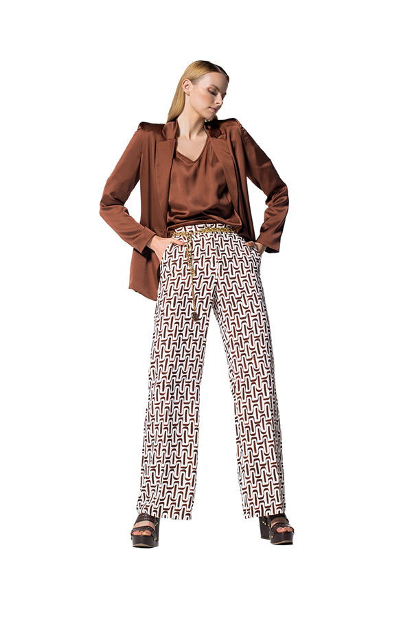 RETRO PRINT LOOSE STRAIGHT TROUSERS