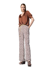 RETRO PRINT LOOSE STRAIGHT TROUSERS