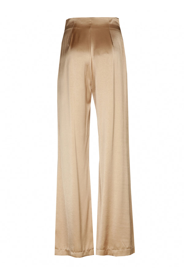 LOOSE SHINY HIGH WAIST WIDE TROUSERS