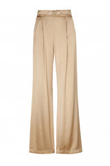 LOOSE SHINY HIGH WAIST WIDE TROUSERS